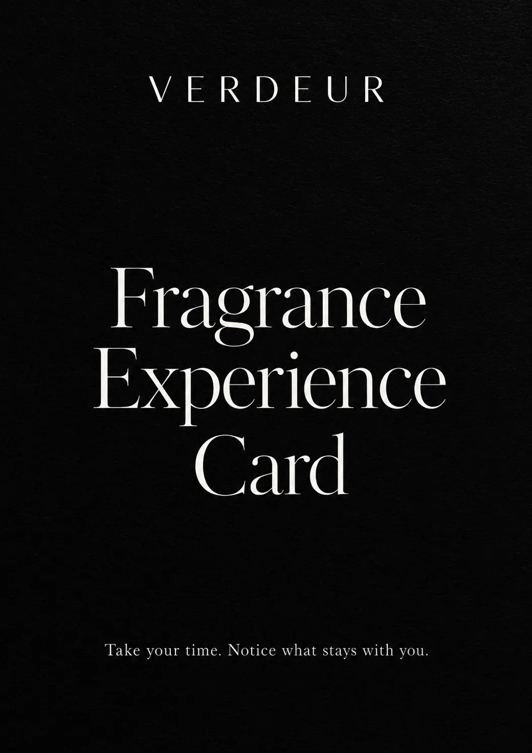 Verdeur Fragrance Experience Card